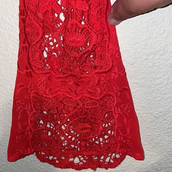 For Love & Lemons Garden Rose Dress in Hot Red - Picture 9 of 9